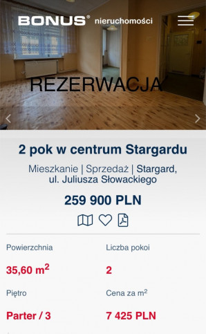 Mieszkanie Sprzedaż Stargard Juliusza Słowackiego 1