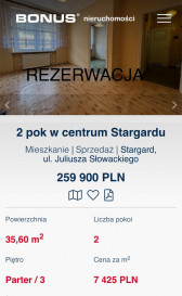 Mieszkanie Sprzedaż Stargard Juliusza Słowackiego